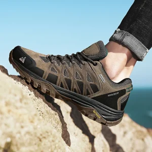 HIKEUP Fashion Outdoor Shoes Hiking Men's Sports Casual Mountain Trekking Boots Camping Sneakers for Men Non-slip Wear-resistant