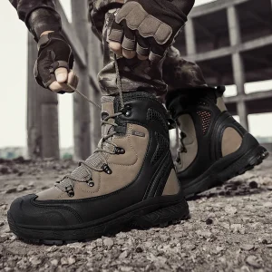 Men's Waterproof Boots Leather Desert Boots Non-Slip Lightweight Work Safty Shoes Breathable Non Slip Hunting Hiking Work Boots