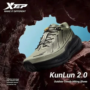Xtep Kunlun 2.0 Men's shoes 2025 Spring Non-slip Wear-resistant Wrapping Shock-absorbing Outdoor Sport Shoes 975119170009