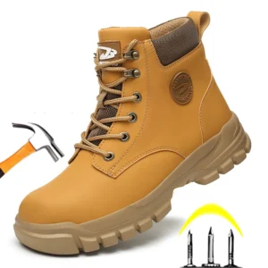 Safety Shoes Work Steel Toe Men Puncture-protective Work Boots Anti-smash Protect Boots Indestructible Safety Lightweight