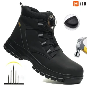 Men Waterproof Safety Boots Indestructible Steel Toe Work Boots Stab-resistant Anti-smash Safety Shoes Biker Botas Para Hombre