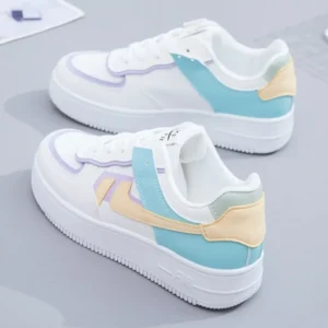 Fashionable Lace-up Shoes Comfortable Thick-soled Running Sneakers Round-toe Breathable/Wear-resistant Running Shoes