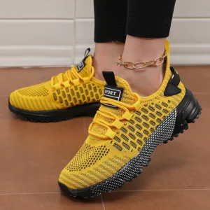 Women's Mesh Shoes Summer Hollow Mesh Shoes Fashionable Versatile Women's Sports Leisure Shoes Lightweight Running Sneakers